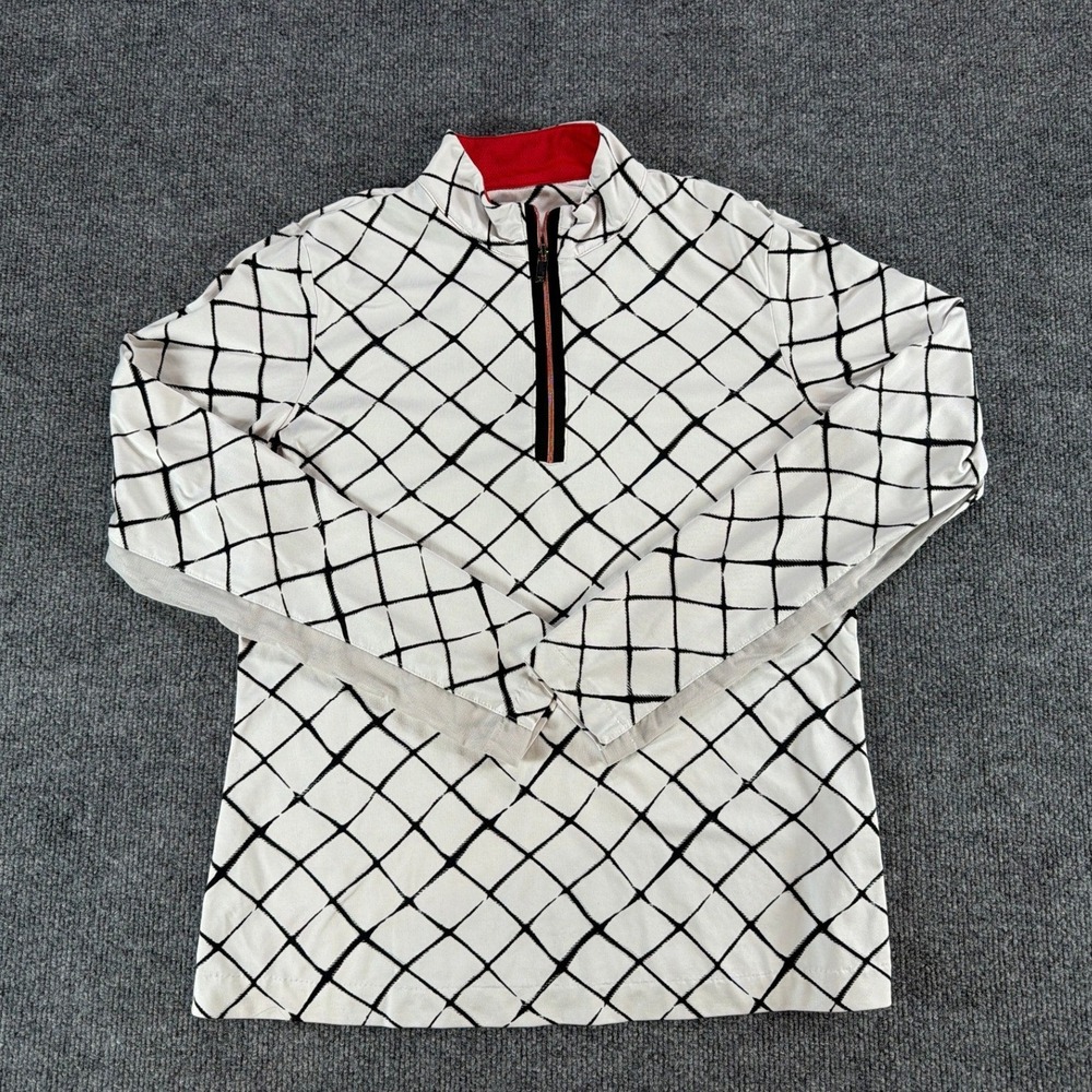 Tail Activewear Womens Quarter Zip Long Sleeve Golf Top White Black Red L